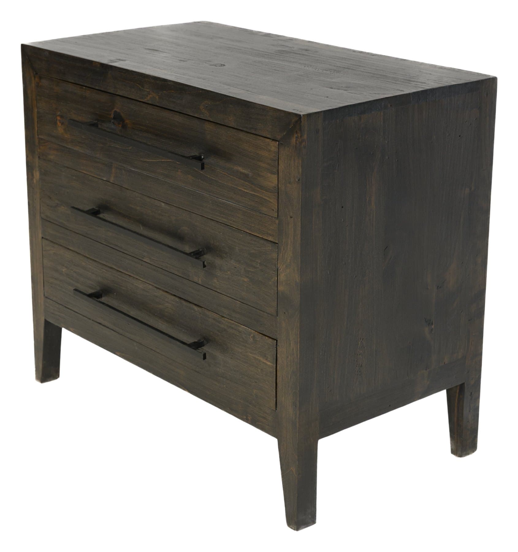 Sicilia nightstand, Dark Walnut Intense, photographed on white