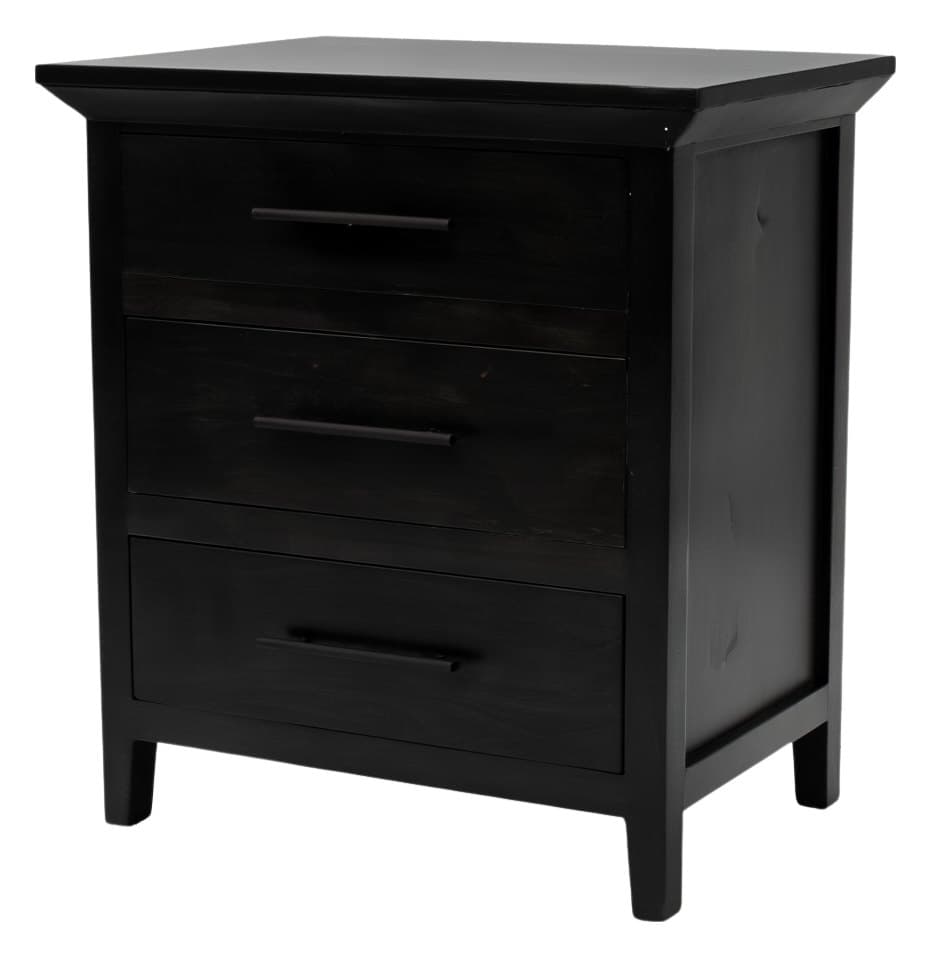 Toscana nightstand, Charcoal, photographed on white