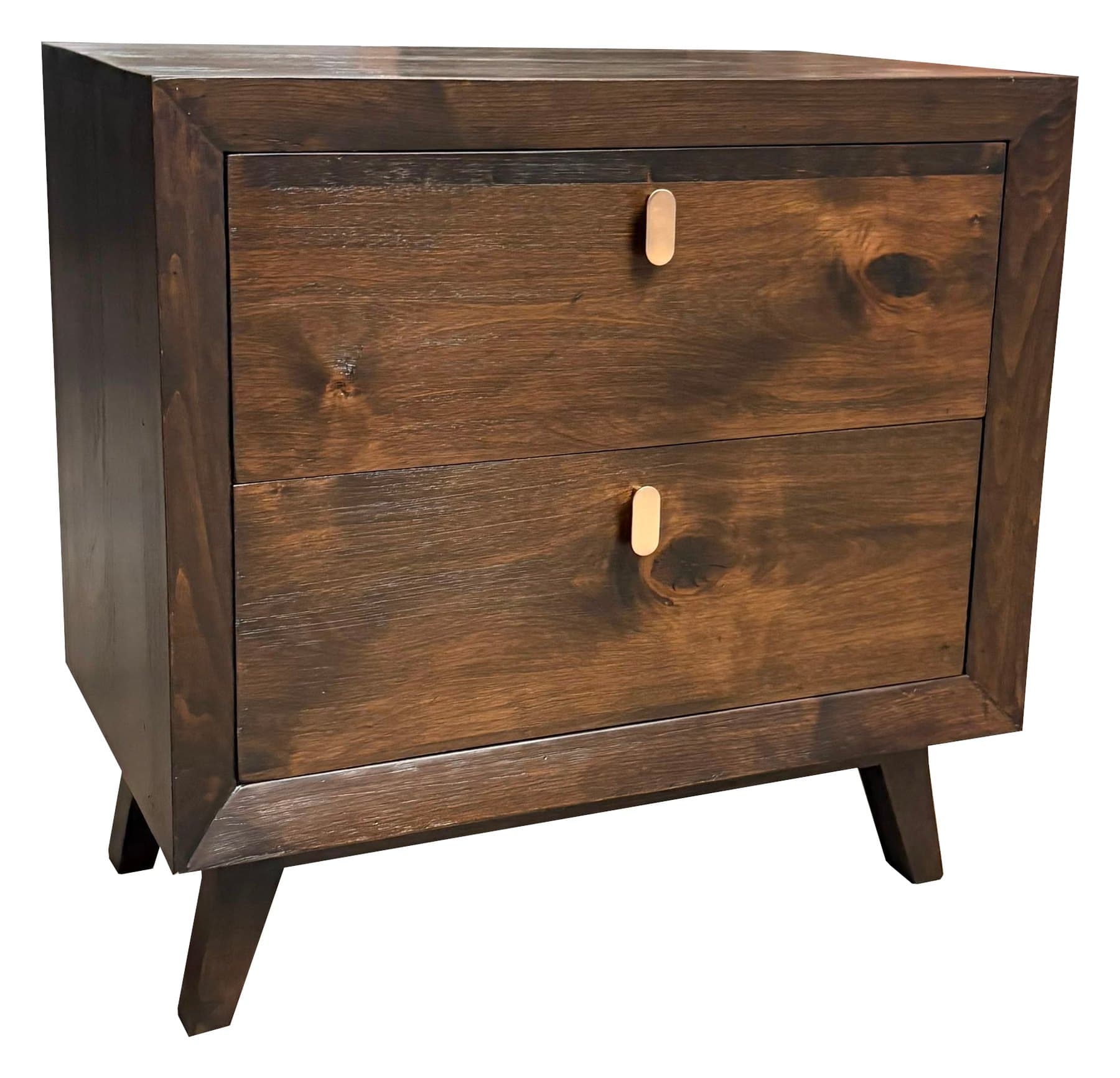 Vermont nightstand, Dark Walnut Intense, photographed on white
