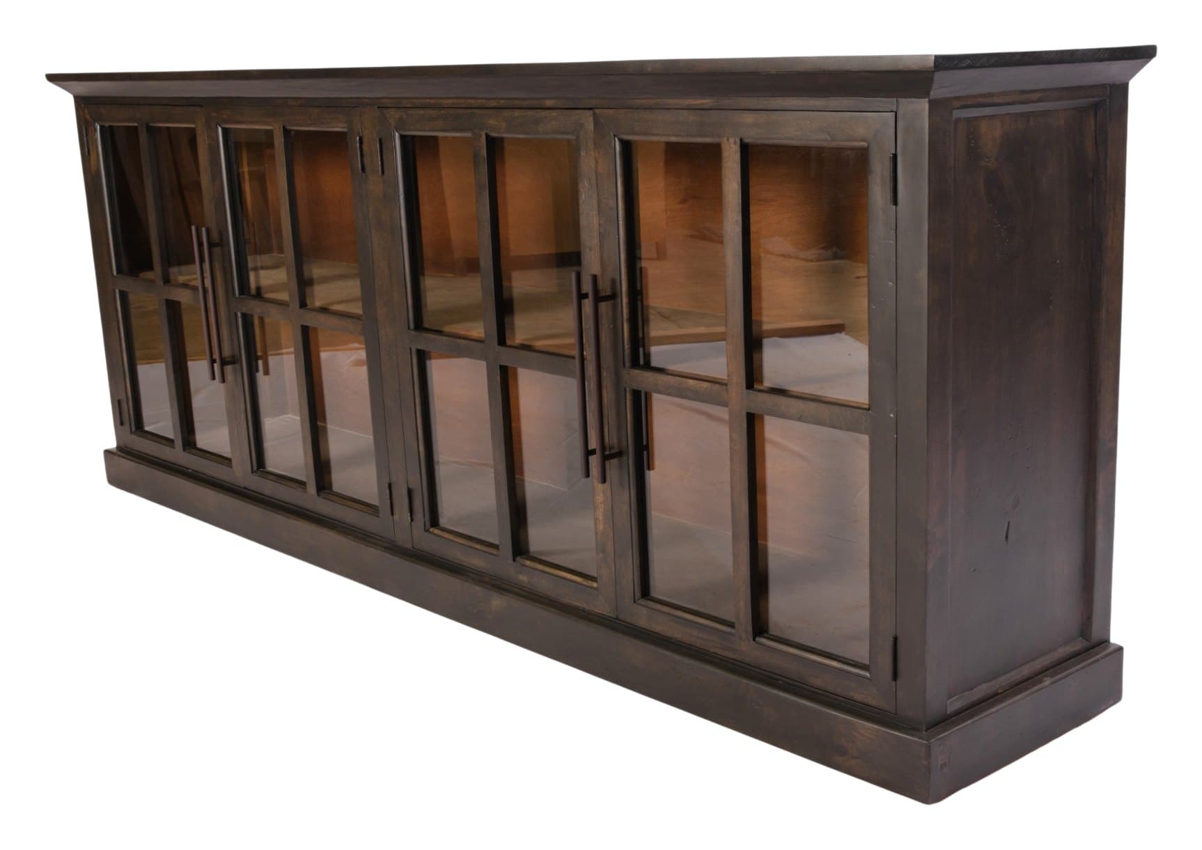 Leville French Doors buffet, 91" 4 French Doors · Dark Walnut Intense, photographed on white