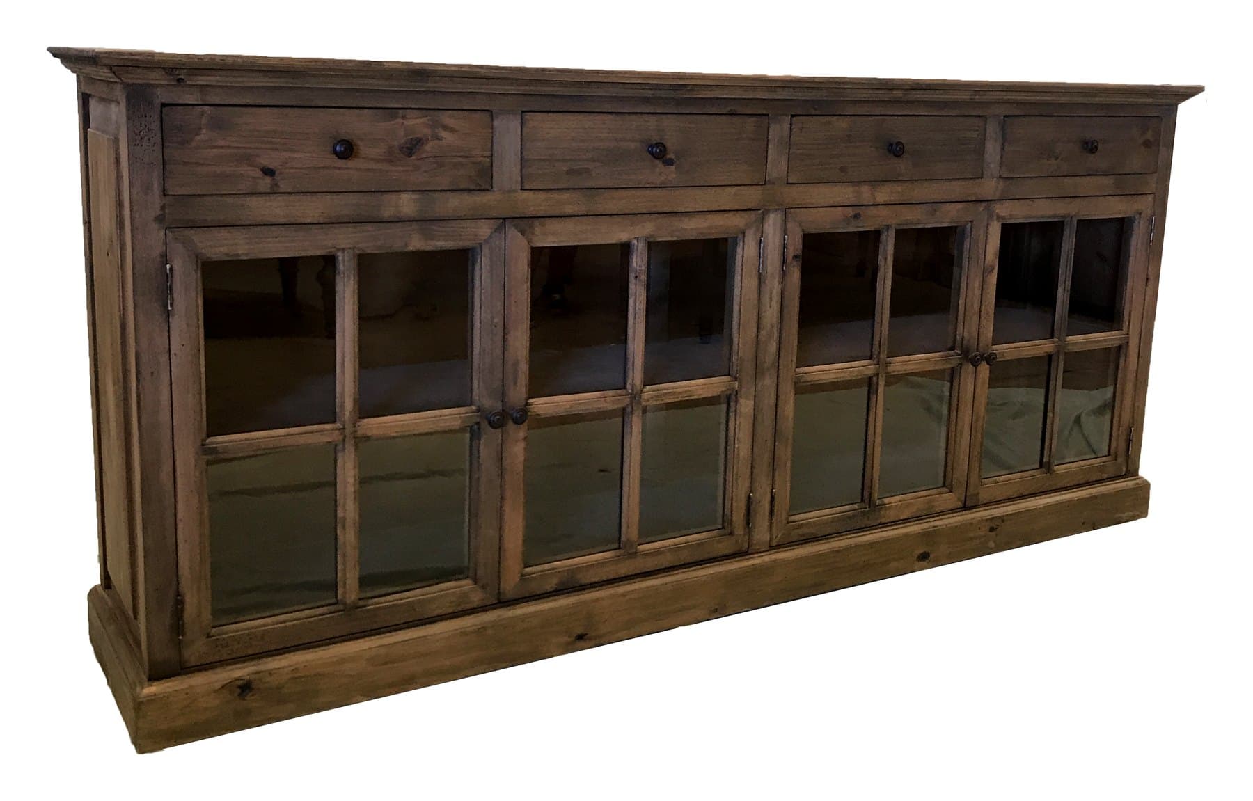 Old Barn French Doors & Drawers buffet, photographed on white