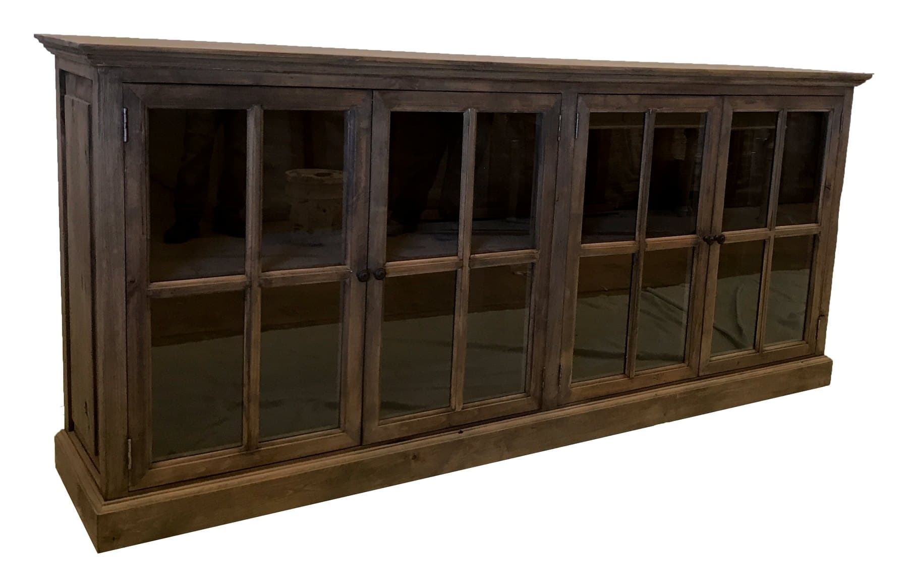 Old Barn French Doors buffet, 4 French Doors, photographed on white