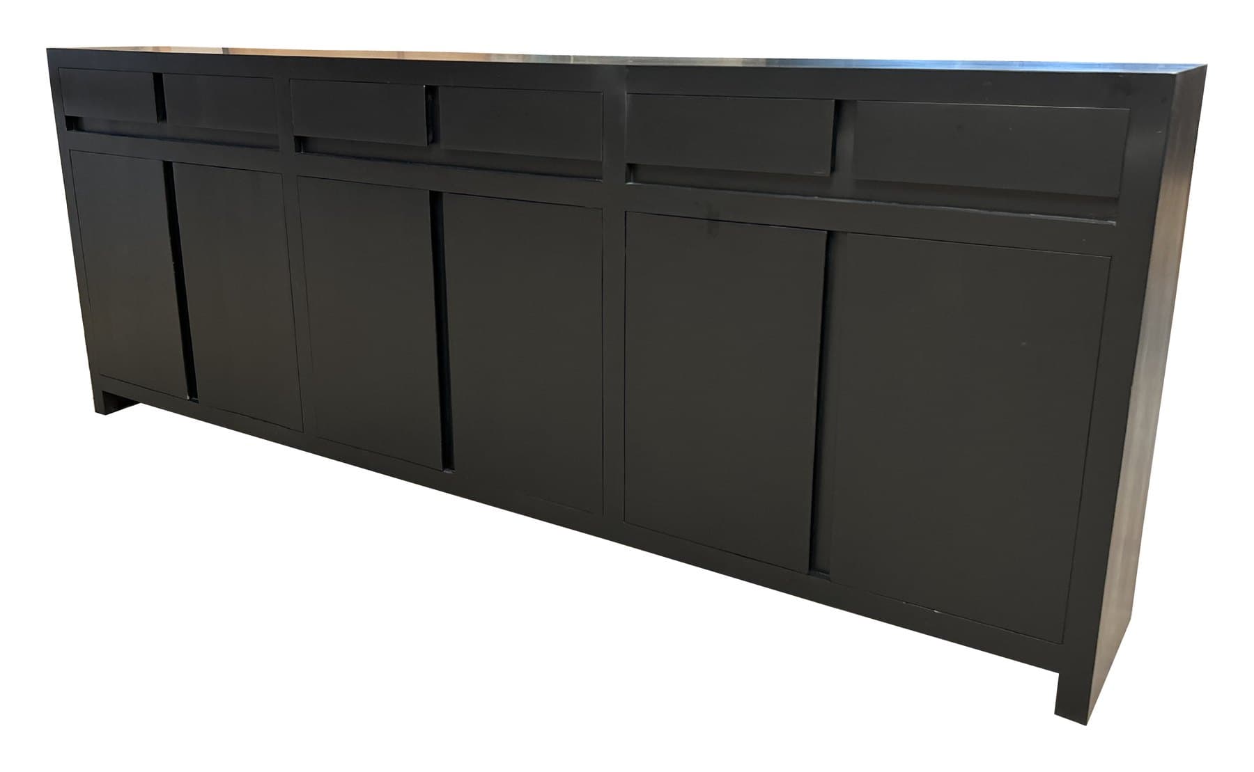 Urban buffet, 108" 6 Doors · Charcoal, photographed on white