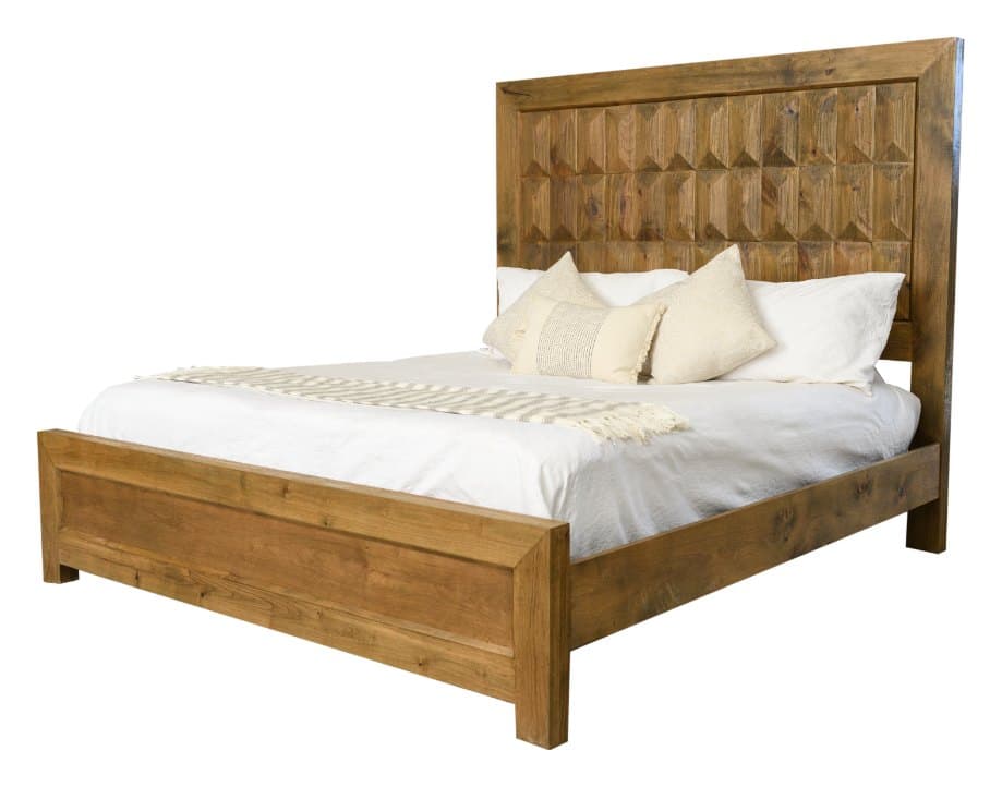Geometric bed, photographed on white