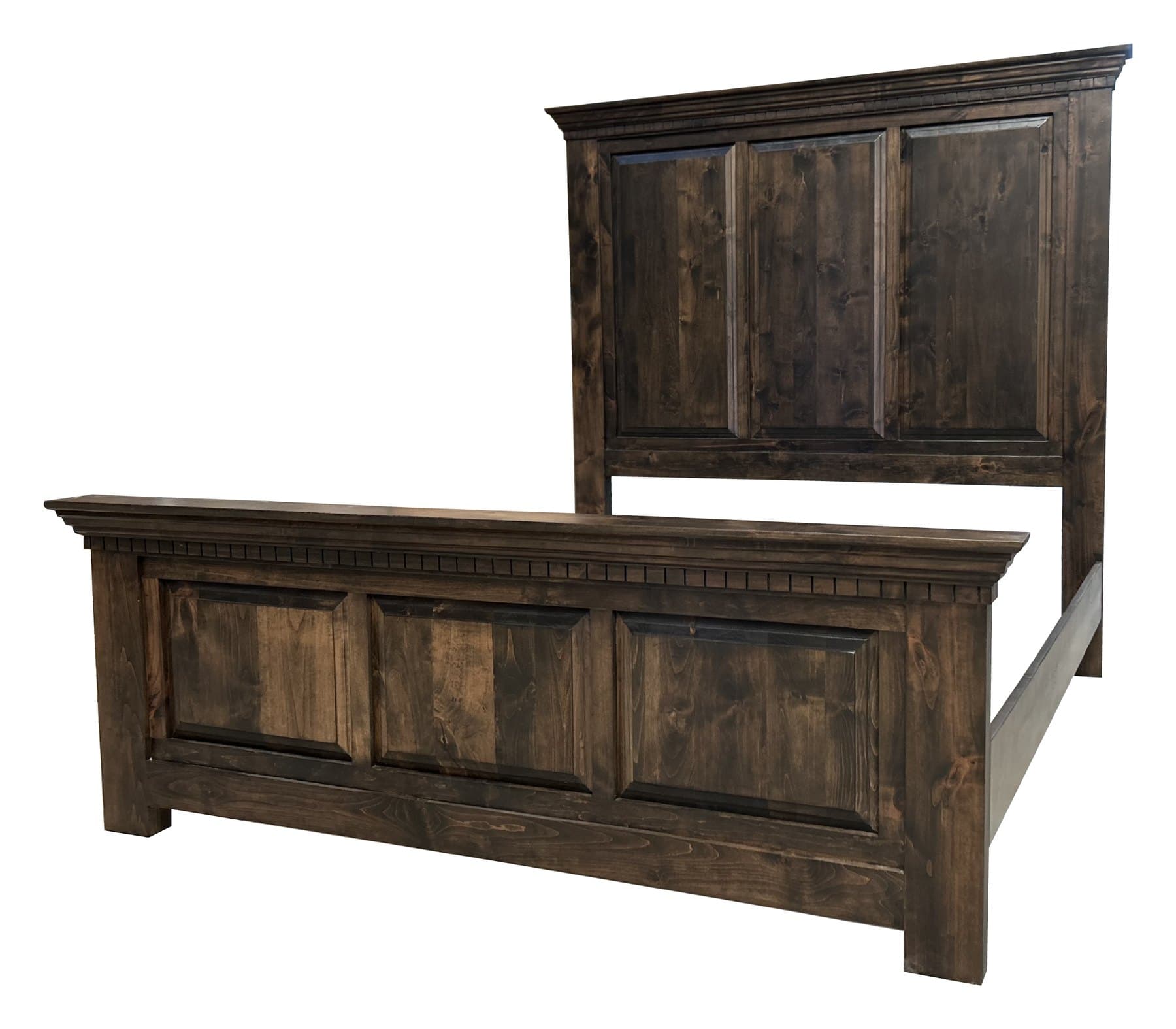Old Barn bed, Dark Walnut Intense, photographed on white