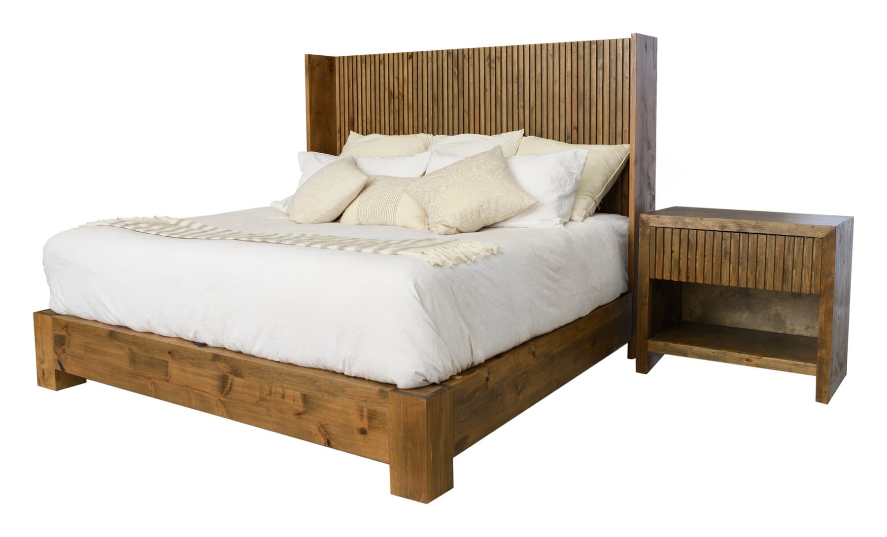 Sienna bed, Dark Walnut Natural, photographed on white
