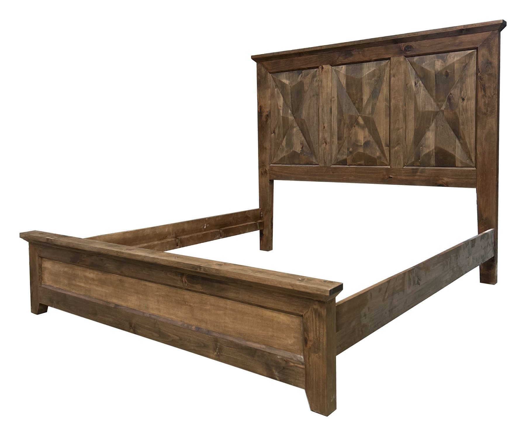 Toscana bed, Dark Walnut Natural, photographed on white