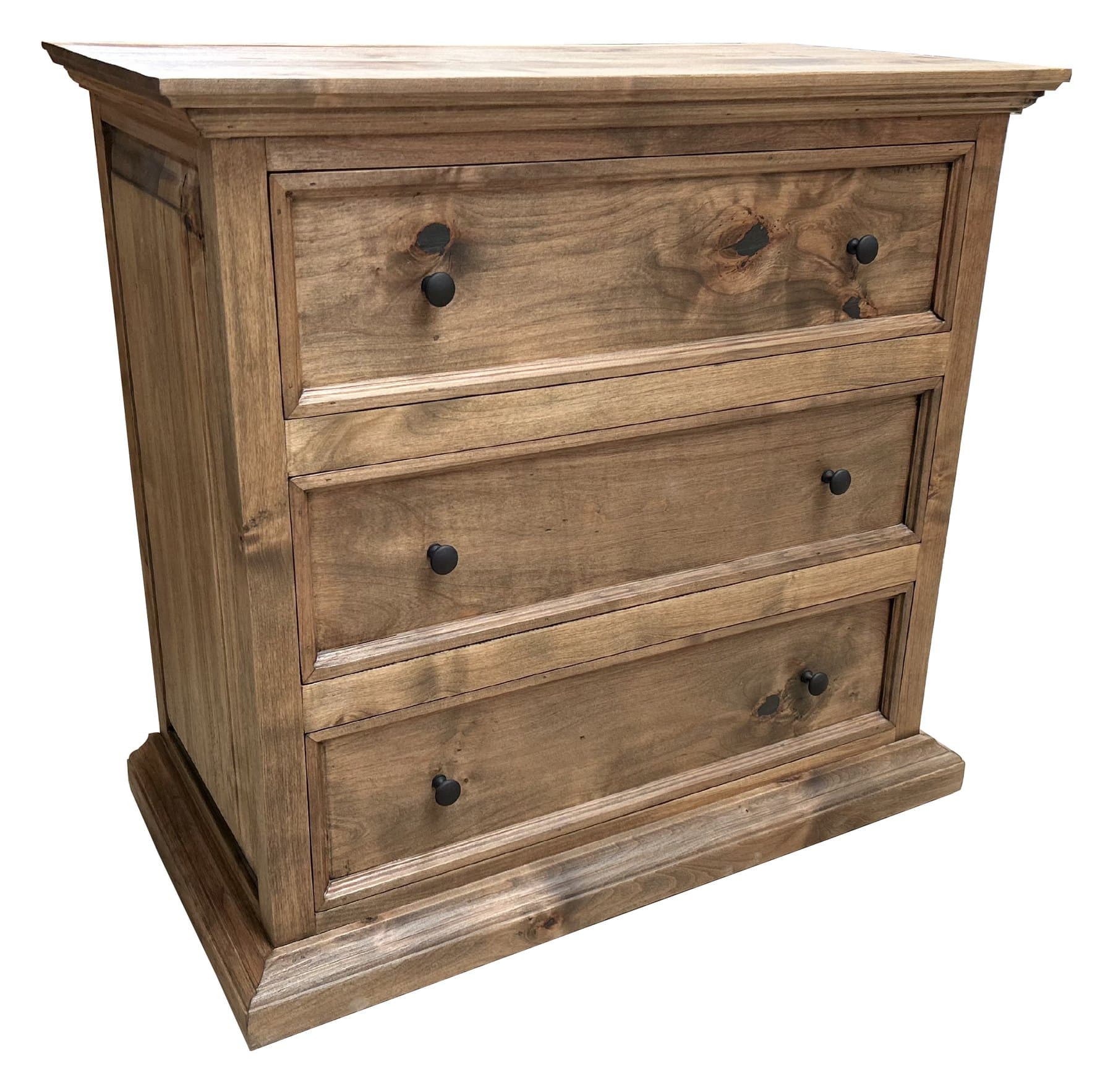 Old Barn chest, Dark Walnut Natural, photographed on white