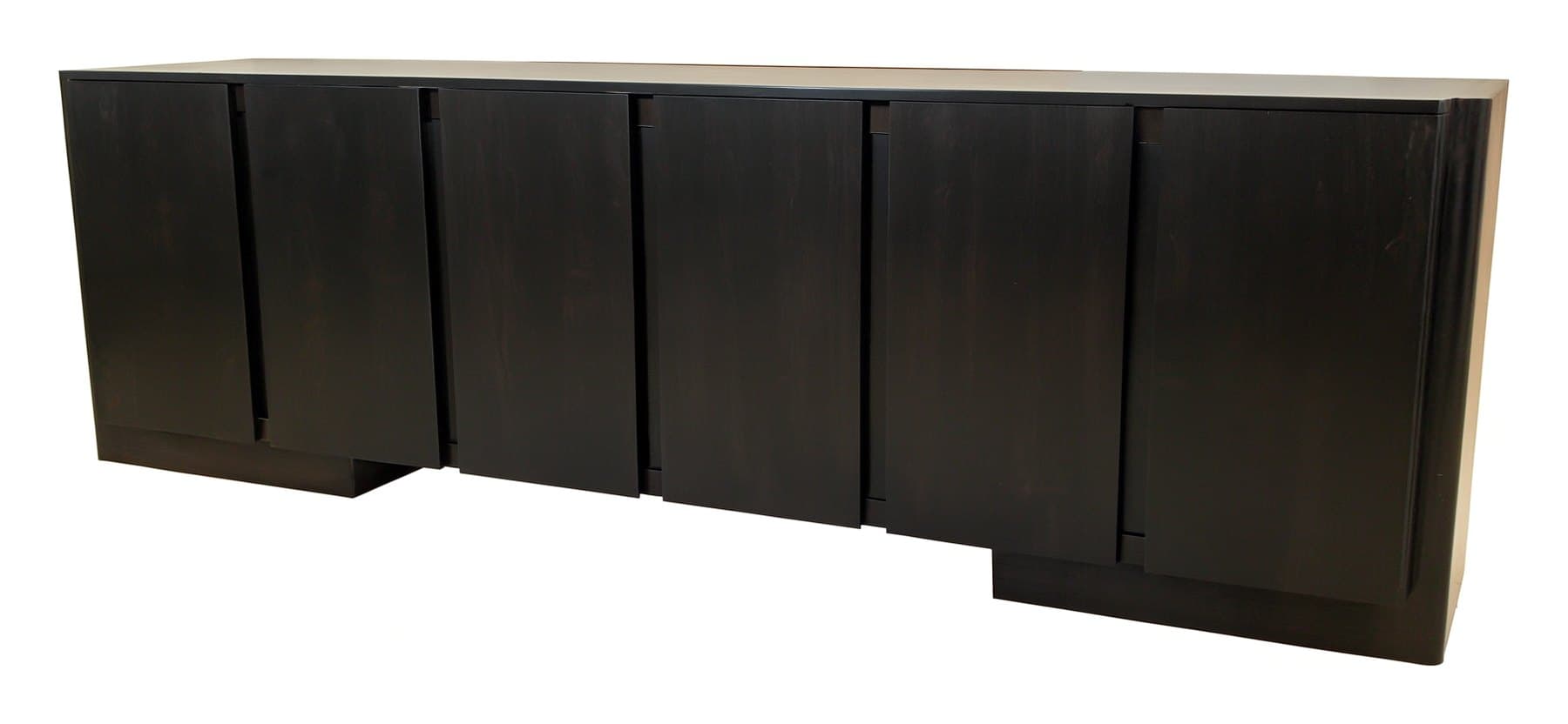 Manhattan TV console, 96" 6 Doors · Charcoal, photographed on white