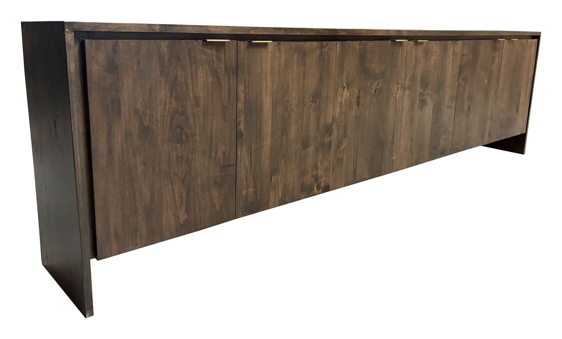 New York TV console, 96" 6 doors · Dark Walnut Intense, photographed on white