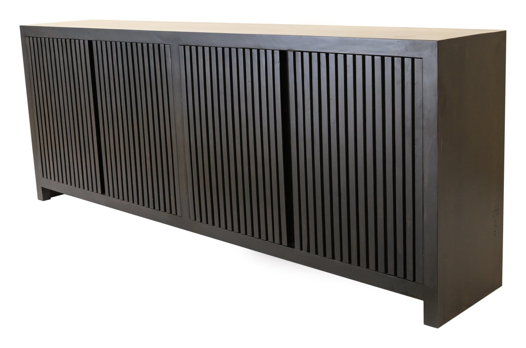 Sienna TV console, 91" 4 Doors · Charcoal, photographed on white