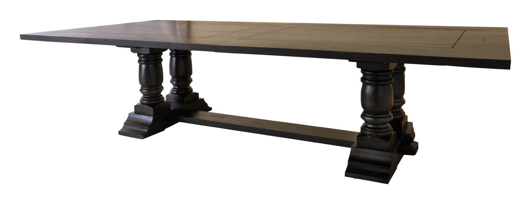Toscana dining table, 96"L · Charcoal, photographed on white