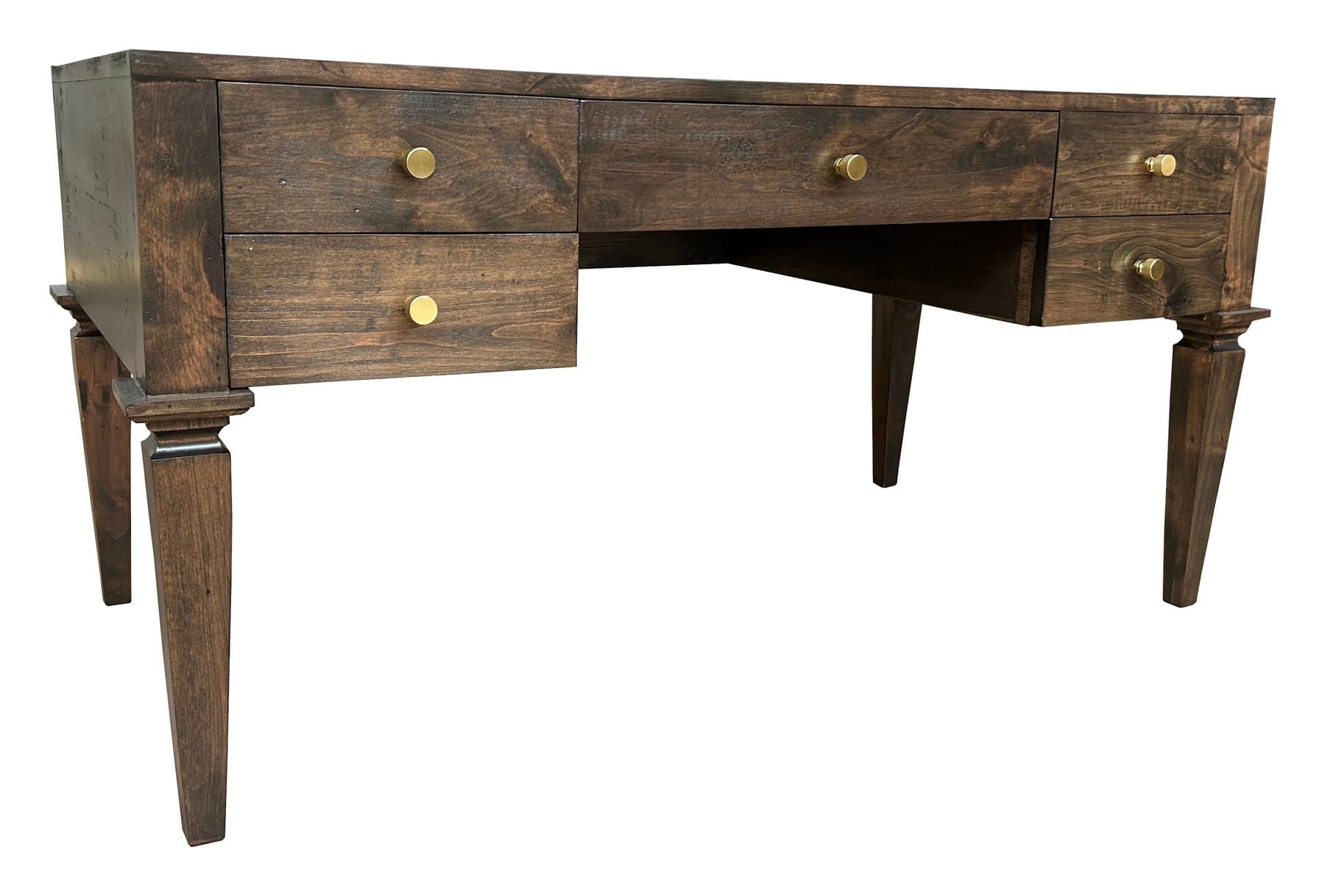 Alexander desk, Dark Walnut Intense, photographed on white