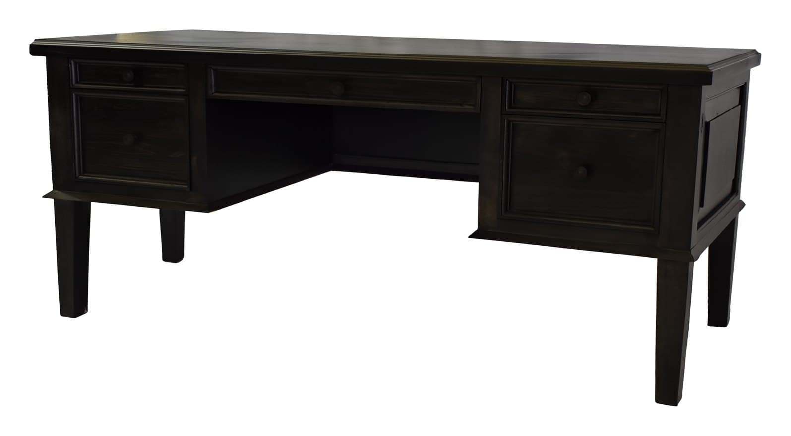 Capitol desk, Dark Walnut Intense, photographed on white