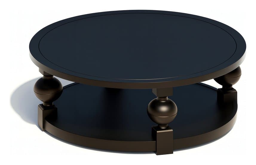 Paris coffee table, Round Coffee Table 60" Diameter · Charcoal, photographed on white
